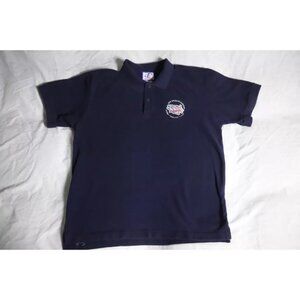 Vintage Logo Athletic Polo Shirt Mens M Blue Super Bowl XXXVI New Orleans 2002